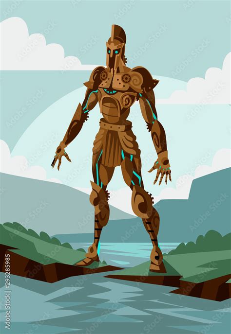 greek mythology talos giant bronze automate man stock vector adobe stock