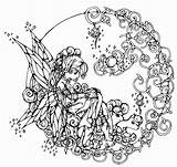Coloring Fairy Adults Sheet Print sketch template