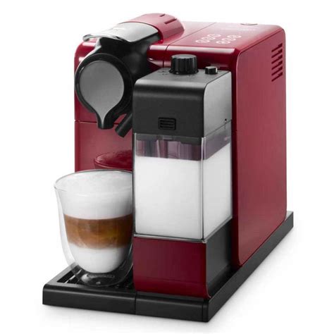 delonghi nespresso latissimo touch automatic coffee machine enr glam red   clock