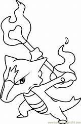 Alola Marowak Pokémon Raichu Cubone Coloringpages101 sketch template