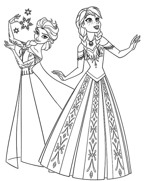 princess anna  queen elsa  frozen coloring pages princess anna
