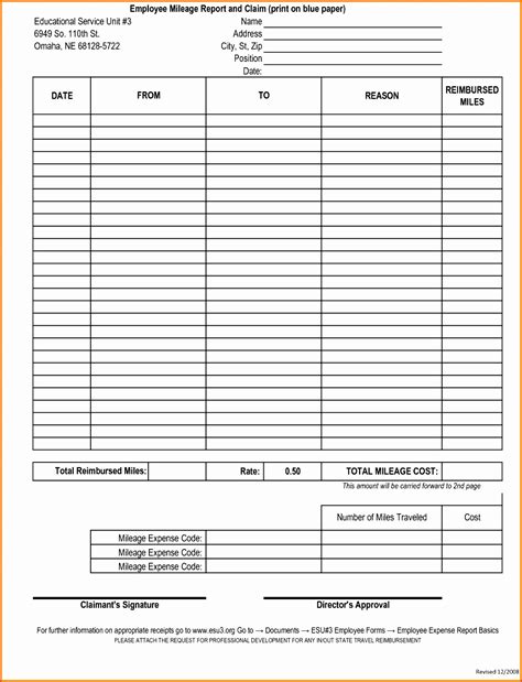 travel expense report mileage log excel templates excel
