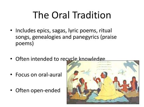 oral tradition includes