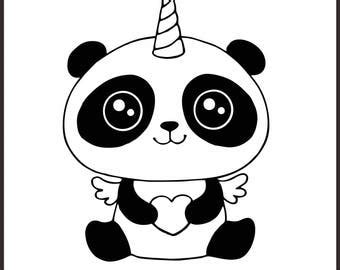 pandacorn coloring pages sketch coloring page