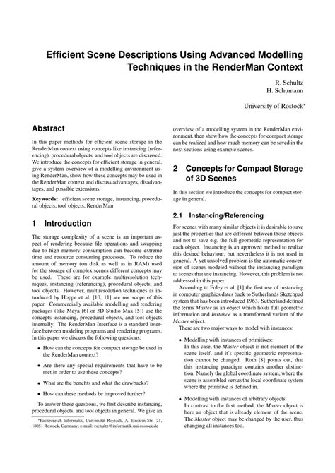 pdf efficient scene descriptions using advanced modelling techniques