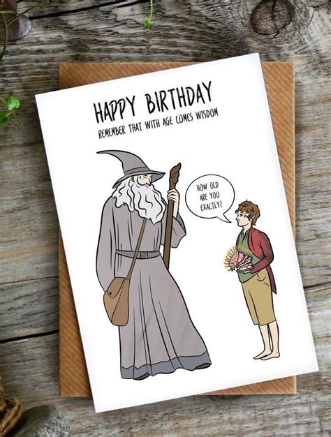 Funny Wizard Card Happy Birthday Lchmorgan Etsy Uk