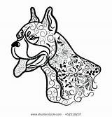 Pages Coloring Dog Head Getcolorings Boxer sketch template