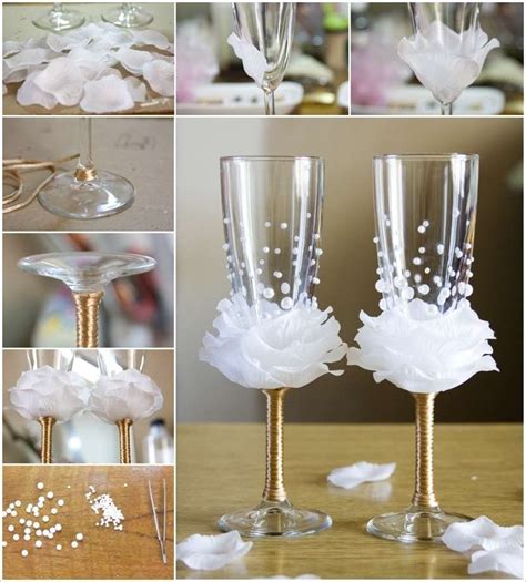 Amazing Rose Wine Glass Decor Idea For Weddings