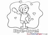 Colouring Bye Good Sheet Coloring Boy Cards Sheets Title sketch template