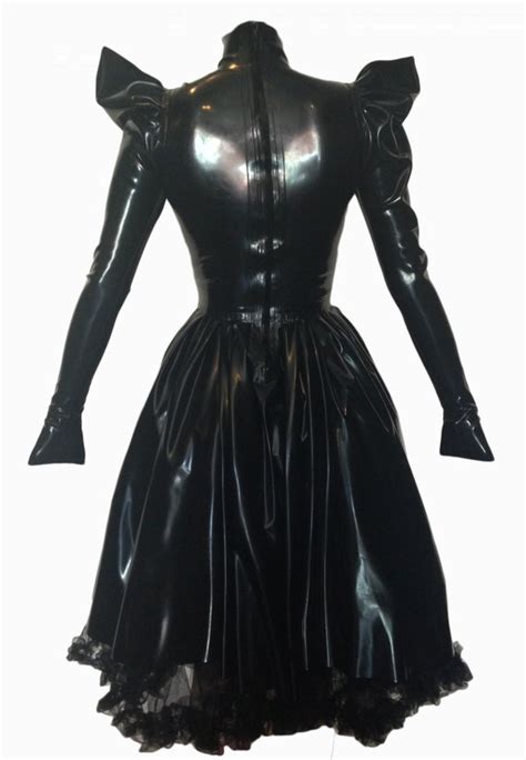 evil queen dress jane doe latex knee length rubber long sleeve gown products dresses