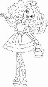 Coloring Ever After High Hatter Madeline Pages Printable Print Getdrawings sketch template