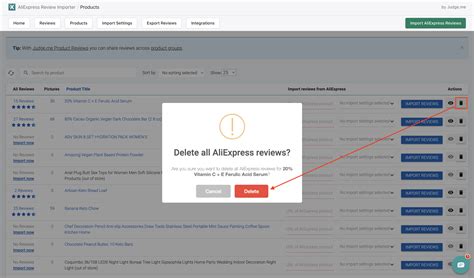 delete reviews   aliexpress review importer app judgeme