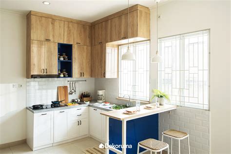 kitchen set minimalis dapur kecil warna biru  kitchen decoration