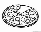 Pizza Coloring Coloring4free Pages Pepperoni sketch template
