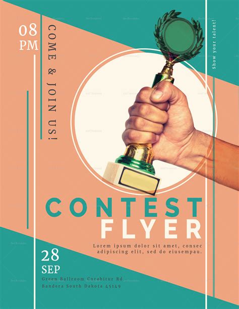 prize contest flyer design template  psd word publisher