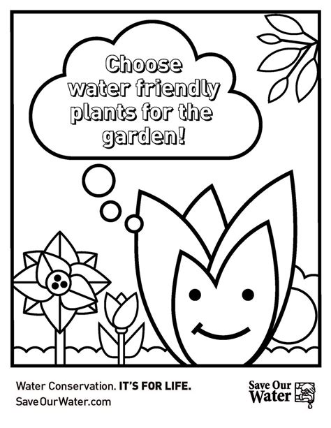 save water pages coloring pages