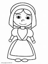 Coloring Pages Pilgrim Printable Thanksgiving Holidays Colouring sketch template