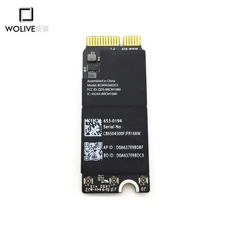 wolive  wifi airport bluetooth  card bcmcs    macbook pro