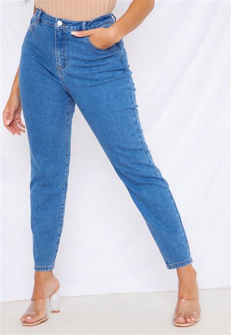 missguided  size blue high waisted mom jeans mom jeans high waisted mom jeans edgy fashion