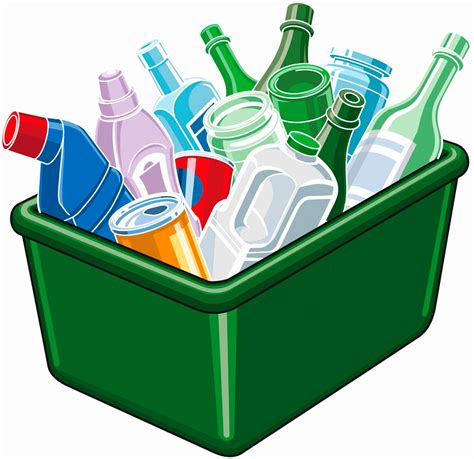 plastic cans  glass  green recycling bin stock images