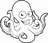 Octopus Coloring Pages Cartoon Printable Color Cool Outline Getcolorings Mcoloring Print Animal Choose Board sketch template