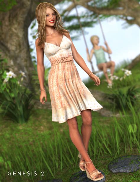 Southern Peach Sundress Outfit For Genesis 2 Female S Daz 3d