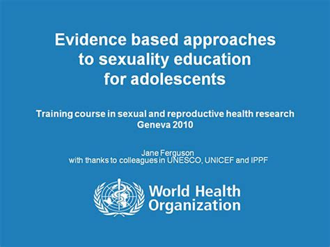 evidence based approaches to sexuality education for