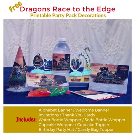 dragons race   edge printable party decoration pack