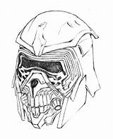 Kylo Ren Helmet Wars Star Drawing Getdrawings sketch template