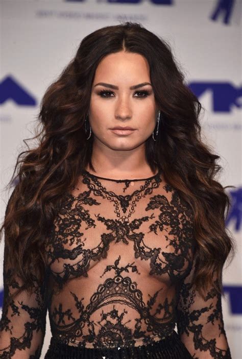 demi lovato turns heads in a sexy sheer lace number at the mtv vmas see her racy look