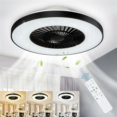 buy dllt modern ceiling fans  lights  led dimmable ceiling fan  remote  invisible