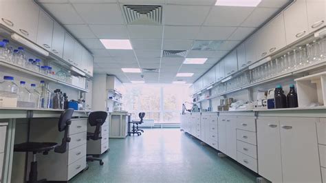 science laboratory room steadyshot  modern stock footage sbv