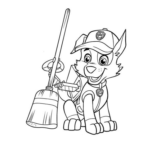 rocky paw patrol  coloring page  printable coloring pages  kids