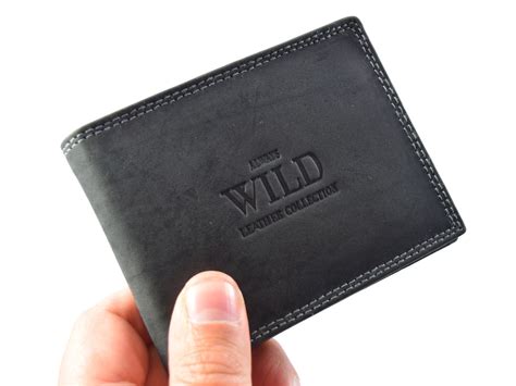 genuine leather mens  small id credit card wallet holder slim