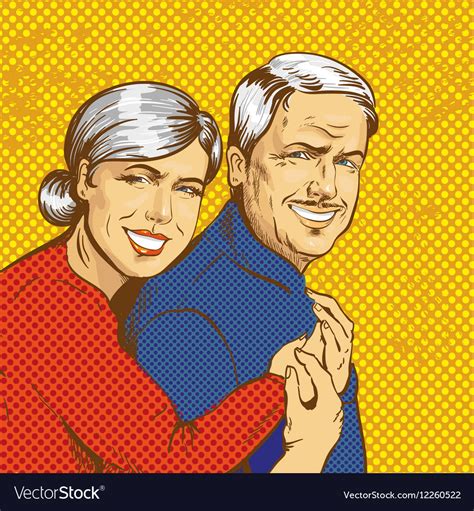 Happy Mature Couple In Pop Royalty Free Vector Image