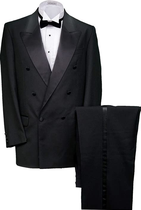 broadway tuxmakers mens double breasted peak lapel black tuxedo   amazon mens clothing