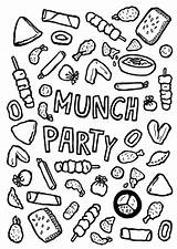 Dinner Munch Pages sketch template