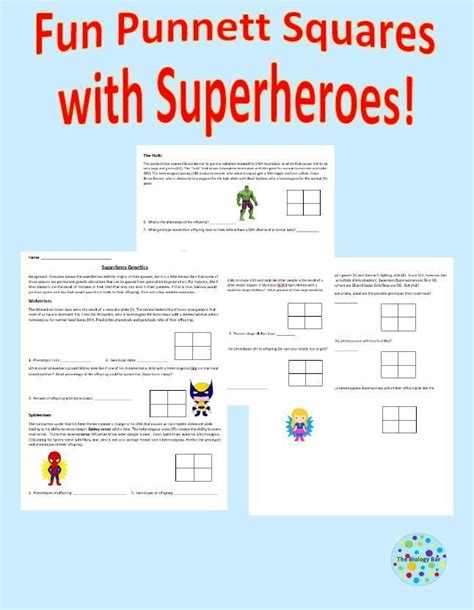 fun punnett squares for superheroes distance learning