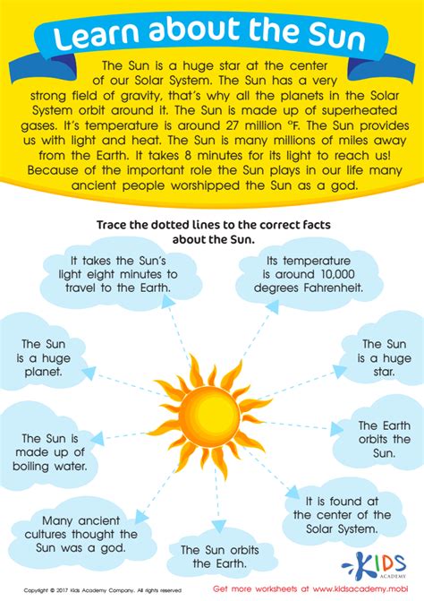 sun facts  kids printable