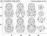 Nesting Coloring Russian Dolls Pages Doll Patterns Getcolorings Search Matryoshka Babushka Template Google sketch template