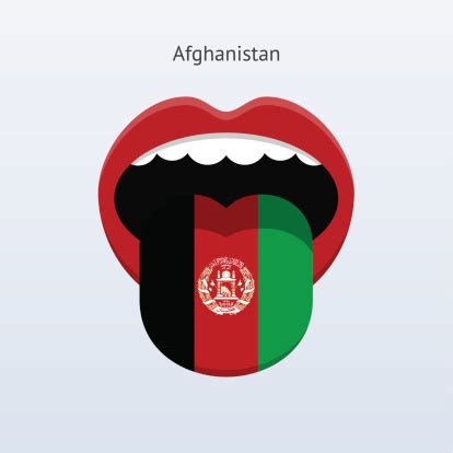 afghanistan sprache abstrakt menschliche zunge stock vektor art und