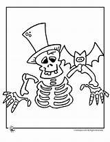 Halloween Skeleton Coloring Pages Skeletons Kids Bat Printable Printables Print Popular Ultimate Collection Coloringhome sketch template