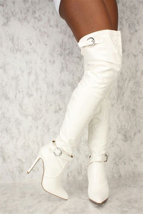 Pin By Sylvie Rathnavalu On Heels Thigh High Boots Boots White