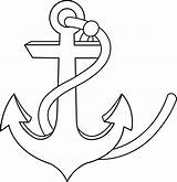 Anchor Coloring Pages Clip Cute Ship sketch template