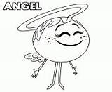 Movie Pages Coloring Emoji Angel sketch template
