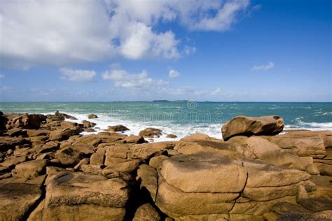 kustlijn stock foto image  zand graniet landschap