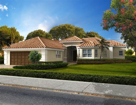 single story florida style home floor plan