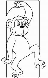 Coloring Hanger Door Pages Animal Monkey Coloringpages1001 Gek Niet Van Kids Color Clipart sketch template