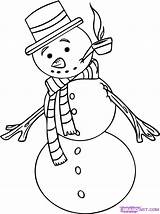 Snowman Coloring Frosty Drawing Pages Draw Simple Cartoon Printable Movie Getdrawings Step Dragoart sketch template