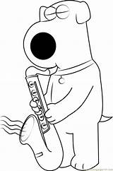 Brian Griffin Coloring Saxophone Playing Pages Coloringpages101 Characters sketch template